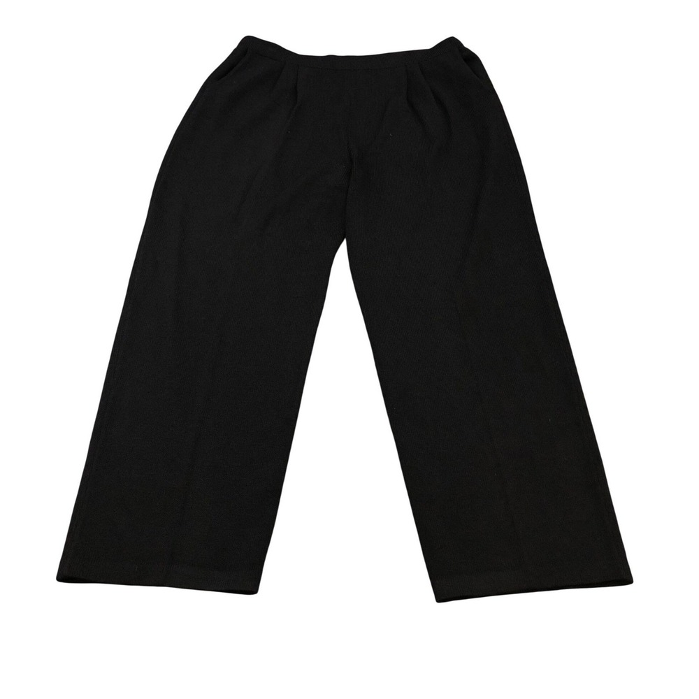 St. John‎ Basics Pants Womens 16 Black Santana Knit Straight Leg Elastic